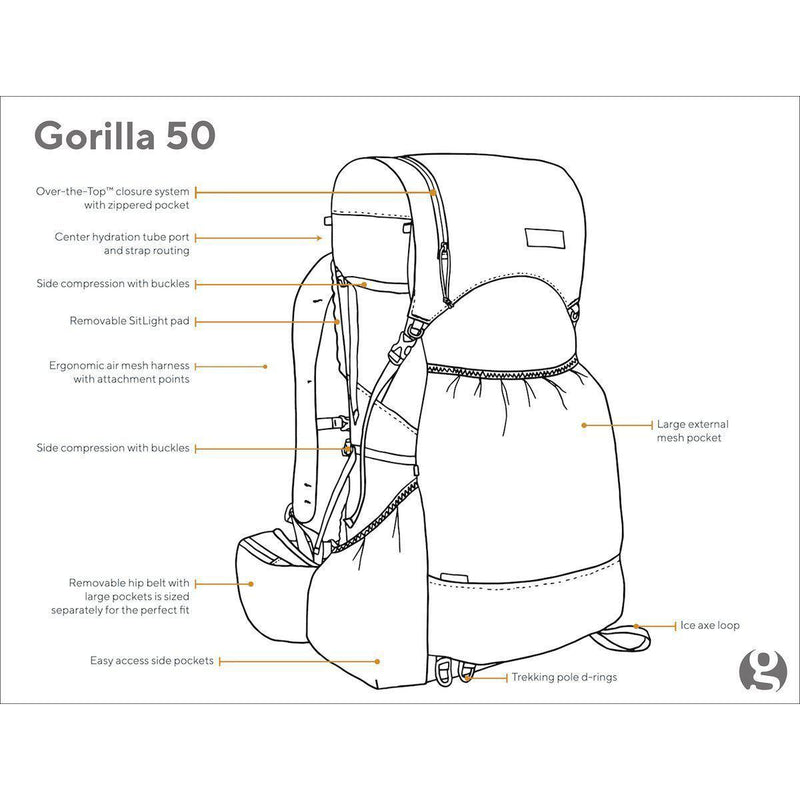 Gossamer Gear Gorilla 50 Ultralight Backpack -  